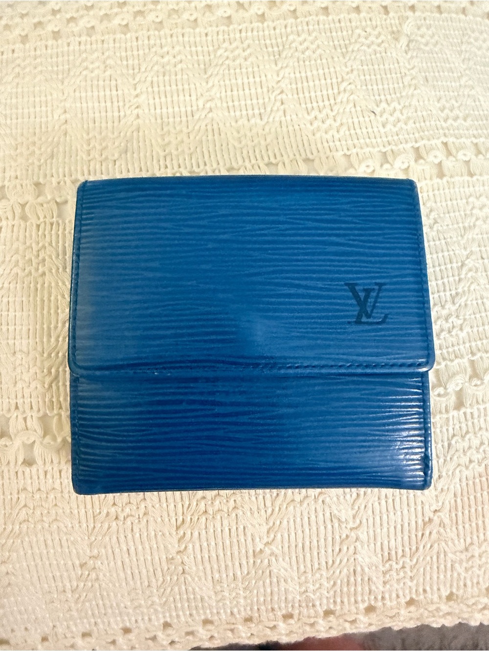 Vintage Louis Vuitton Epi Elise Blue Epi leather compact wallet